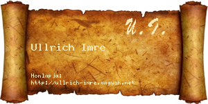 Ullrich Imre névjegykártya